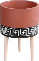 Decoration MagicHome, Planter with Mosaic, cement, terracotta, with legs, 22x22x31 cm