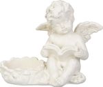 Decoration MagicHome, Little Angel with Book, polyresin, for grave, 11.5x7.5x9.5 cm