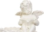 Decoration MagicHome, Little Angel with Book, polyresin, for grave, 11.5x7.5x9.5 cm