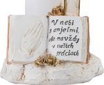 Dekoráció MagicHome, Kereszt gyertyával, LED, polirezin, sírhoz, 2xAA, 11,5x11,5x18 cm