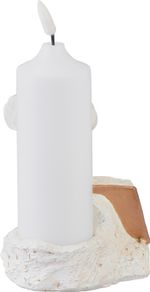 Decoration MagicHome, Cross with candle, LED, polyresin, for grave, 2xAA, 11.5x11.5x18 cm