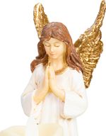 Decoration MagicHome, Angel with Candle, LED, polyresin, for grave, 10.5x14x20 cm