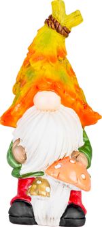 Dekorácia MagicHome Nature, Trpaslík s hubami, polyresin, 10x8x19,3 cm