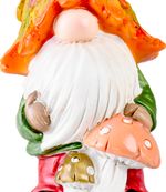 Decoration MagicHome Nature, Gnome with Mushrooms, polyresin, 10x8x19.3 cm