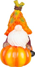 Decoration MagicHome Nature, Gnome on Pumpkin, polyresin, 10x11.5x18.5 cm