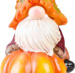 Decoration MagicHome Nature, Gnome on Pumpkin, polyresin, 10x11.5x18.5 cm