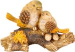 Decoration MagicHome Nature, Birds on Stump, polyresin, 24x10.5x15.5 cm