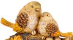 Decoration MagicHome Nature, Birds on Stump, polyresin, 24x10.5x15.5 cm