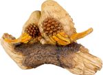 Dekorácia MagicHome Nature, Vtáci na pni, polyresin, 24x10,5x15,5 cm