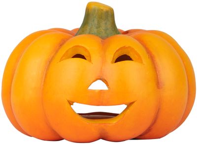 MagicHome Nature decoration, Wide pumpkin, terracotta, 13.5x13x9.6 cm