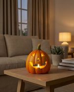 Dekoráció MagicHome Nature, Mosolygós tök, terrakotta, 13x10x15 cm