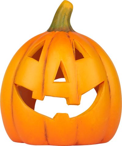 MagicHome Nature decoration, Smiling pumpkin, terracotta, 13x10x15 cm