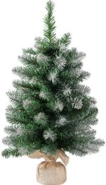 Karácsonyfa MagicHome Karácsonyi Belo, juta zsákos jegenyefenyő, havas végek, extra sűrű, 60 cm