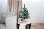 Karácsonyfa MagicHome Karácsonyi Belo, juta zsákos jegenyefenyő, havas végek, extra sűrű, 60 cm
