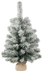 Stromček MagicHome Vianoce Snowy, jedľa v jute, zasnežený, 60 cm