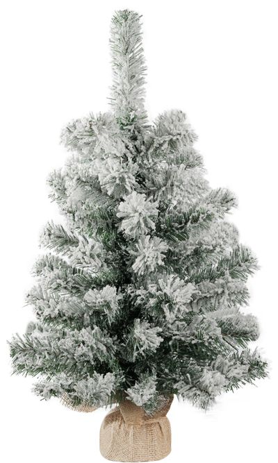 Tree MagicHome Christmas Snowy, fir in jute, snowy, 60 cm