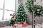 Christmas Tree MagicHome Christmas Albero, fir, frosted tips, with cones, 180 cm