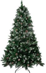 Stromček MagicHome Vianoce Albero, jedľa, zasnežené konce, so šiškami, 210 cm