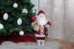 Decoration MagicHome Christmas, Santa with lantern, red, 46 cm