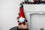 Figure MagicHome Christmas, Gnome with short legs, fabric, red-grey, 23x16x36 cm