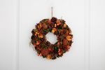 Wreath MagicHome Nature, autumn, orange, with pinecones, 30 cm