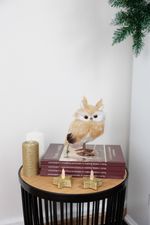 Bagoly MagicHome Vianoce, barna, 7x9x15,5 cm