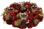 Christmas Wreath MagicHome, natural, red, advent, 37x9 cm