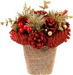 Ikebana MagicHome, Christmas, natural, red, 17x17 cm