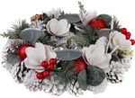 Koszorú MagicHome, karácsonyi, természetes, fehér, adventi, 30 cm