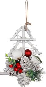 Decoration MagicHome Christmas, Tree with fir branches and pinecones, hanging, 18x6x20 cm