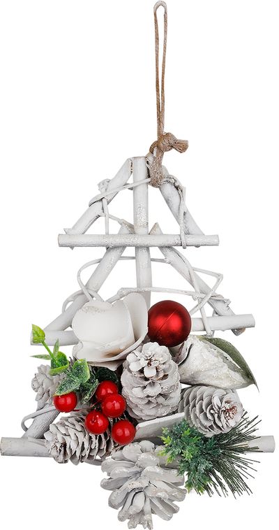 Decoration MagicHome Christmas, Tree with fir and cones, hanging, 18x6x20 cm