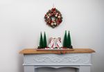 Hanging Christmas Wreath MagicHome, natural, with fir branches and toadstools, 30 cm