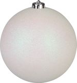 Gömb MagicHome Karácsony, 1 db, fehér, csillámos, karácsonyfára, 15 cm