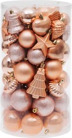 Balls MagicHome Christmas, set, 65 pcs, rose gold, mix, for Christmas tree