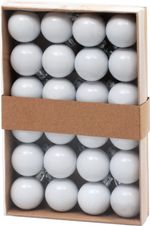 Gömbök MagicHome Karácsony, 24 db, készlet, fehér, karácsonyfára, 3 cm