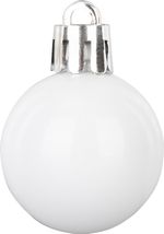 Gömbök MagicHome Karácsony, 24 db, készlet, fehér, karácsonyfára, 3 cm