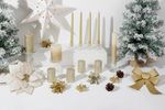Candle MagicHome Christmas, 4.8x8 cm, cylindrical, pack of 4 pcs, champagne, with glitter, Advent