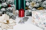 Candle MagicHome Christmas, 7x10 cm, cylindrical, red, metallic effect