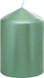Candle MagicHome Christmas, 7x10 cm, cylindrical, green, metallic effect