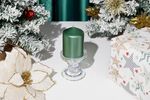 Candle MagicHome Christmas, 7x10 cm, cylindrical, green, metallic effect