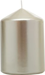 Candle MagicHome Christmas, 7x10 cm, cylindrical, champagne, metallic effect