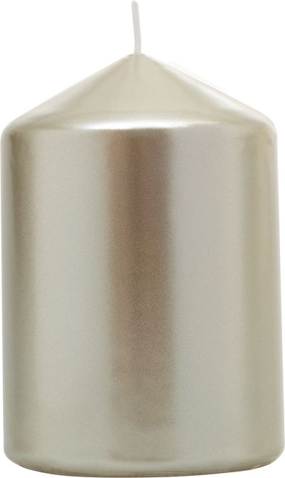 Gyertya MagicHome Karácsony, 7x10 cm, hengeres, pezsgő, metál hatású