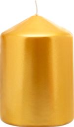 Candle MagicHome Christmas, 7x10 cm, cylindrical, gold, metallic effect