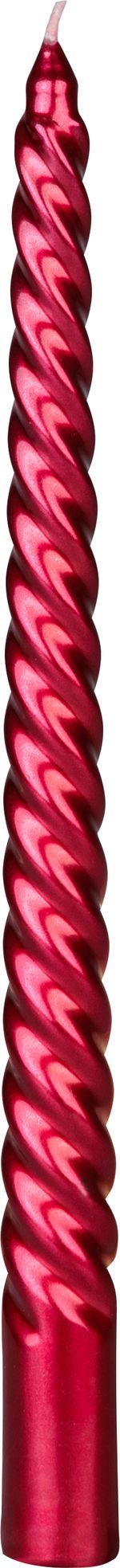 Candle MagicHome Christmas, 25 cm, pack of 4 pcs, red, spiral, twisted