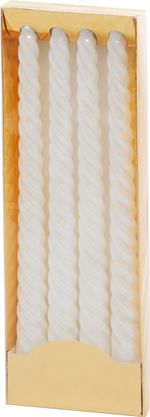Candle MagicHome Christmas, 25 cm, pack of 4 pcs, white, spiral, twisted