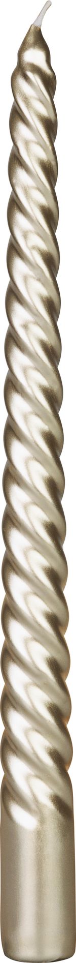 Candle MagicHome Christmas, 25 cm, pack of 4 pcs, champagne, spiral, twisted