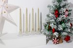 Candle MagicHome Christmas, 25 cm, pack of 4 pcs, champagne, spiral, twisted
