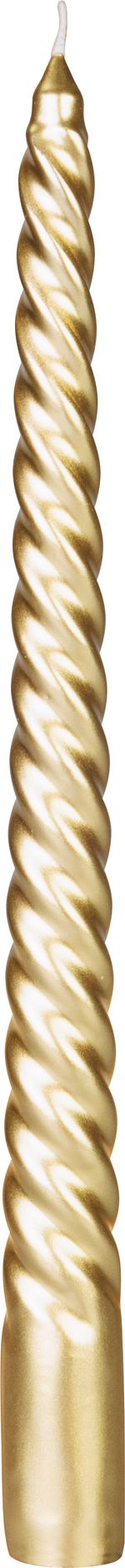 Candle MagicHome Christmas, 25 cm, pack of 4 pcs, gold, spiral, twisted0500000079669