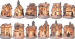 Decoration MagicHome Christmas, House, LED, indoor, 7x6x10 cm, Sellbox 12 pcs