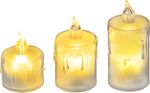 Gyertya MagicHome, karácsonyi, 3 db-os készlet, LED meleg fehér, egyszerű világítás, 3,7x5/6,5/8 cm